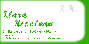 klara mitelman business card